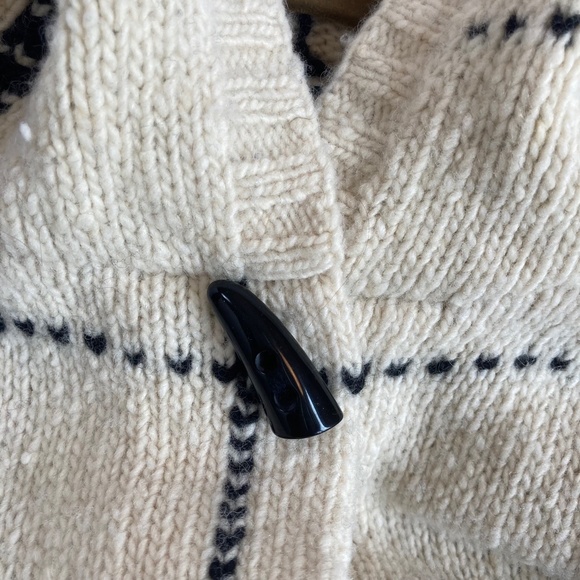 VTG L. RALPH LAUREN Heavy Knit Lambswool Hooded Toggle Tartan Midi-Cardigan Sz L - Picture 11 of 16